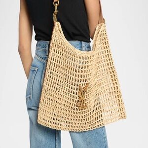 Yves Saint Laurent Beige Crochet Shoulder Bag